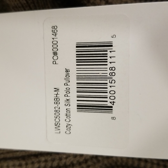 💕LUNYA💕 Cozy Cotton Silk Polo Pullover Sweater ~ Botanical Brown Heather M NWT - Picture 14 of 16